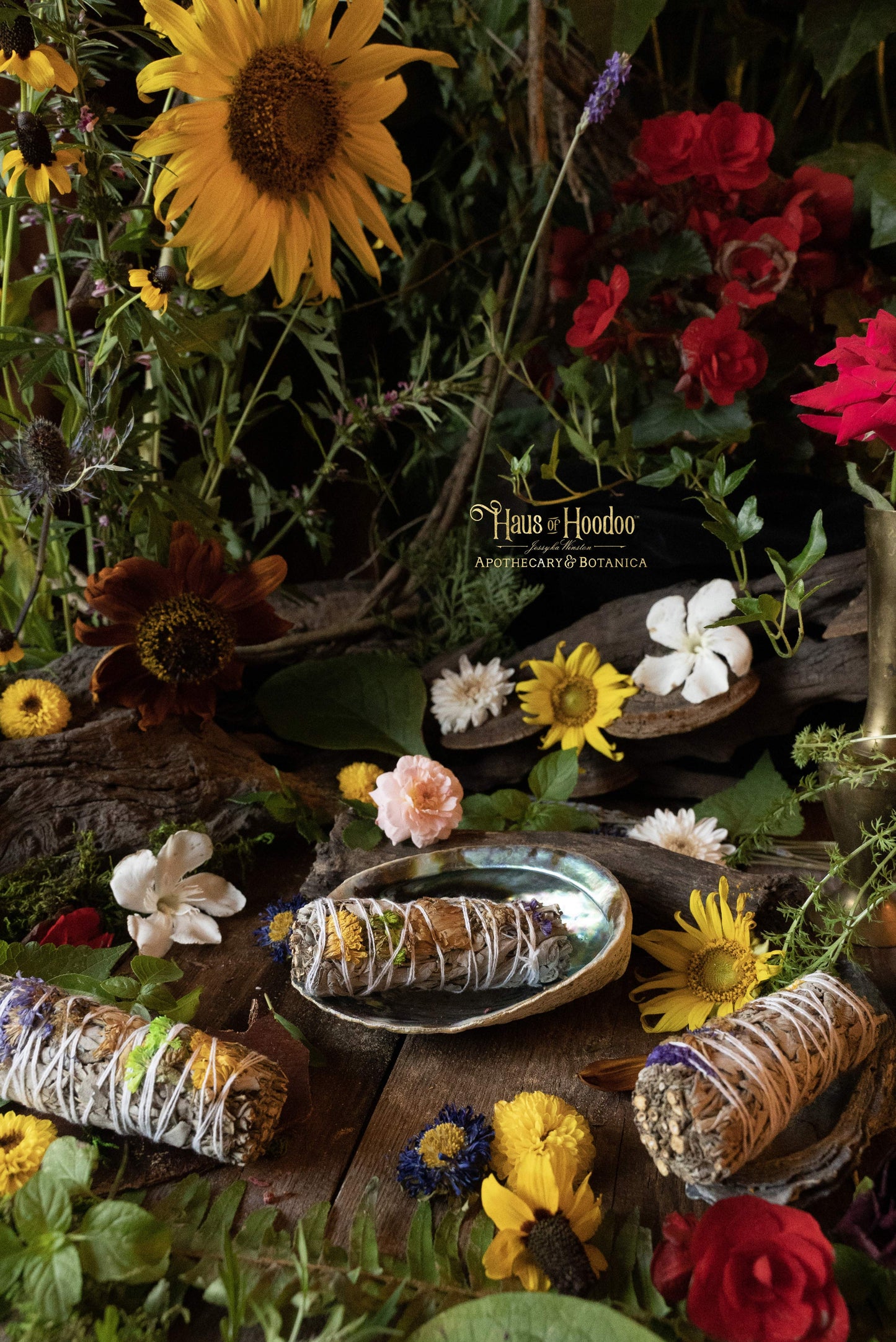 Rainbow Carnation Flowers & White Sage Bundle