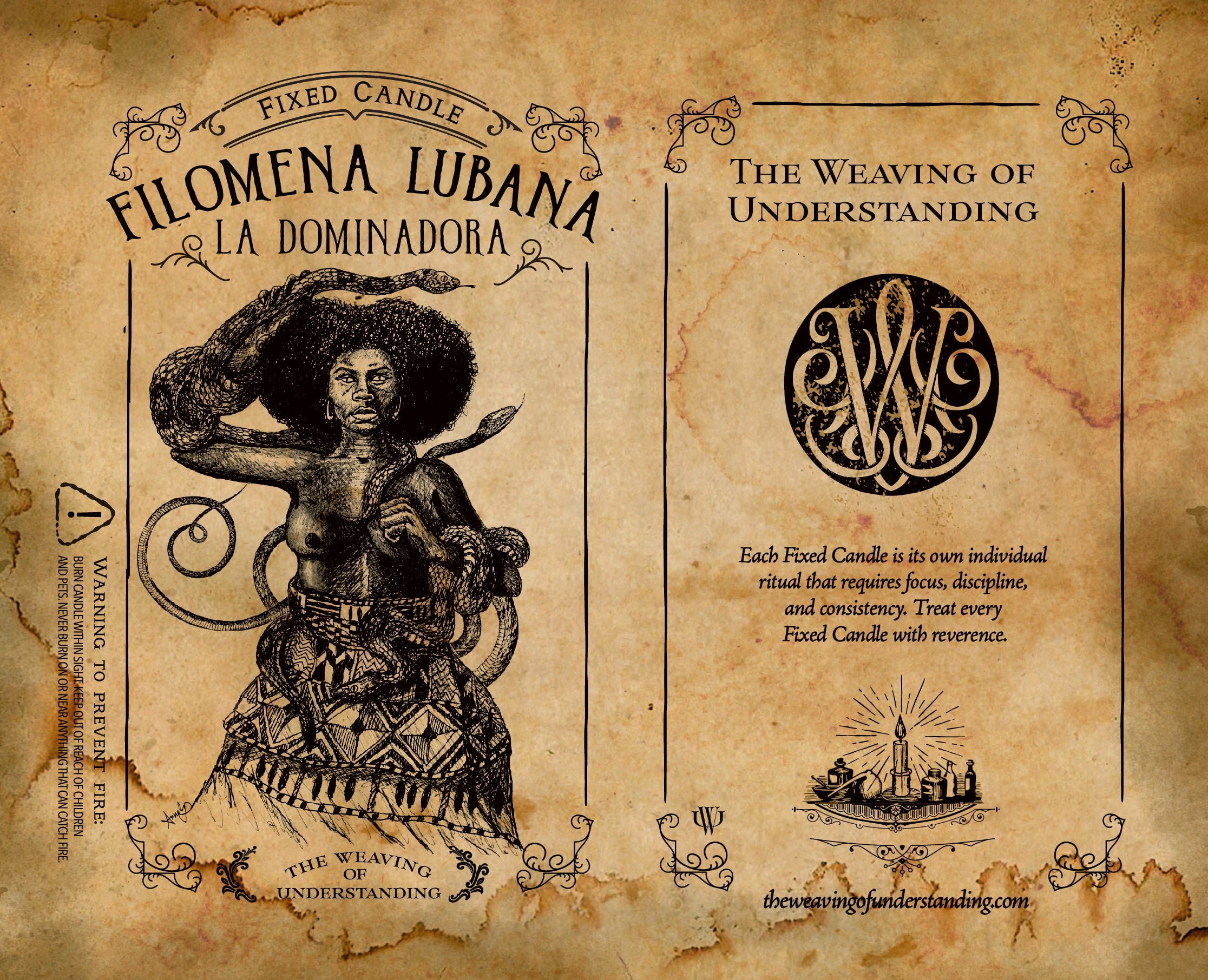 Filomena Lubana La Dominadora Fixed Candle – The Weaving of